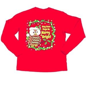 COUTURE Tee Company Size M Red  “May Your Days Be Merry & Bright” Christmas Tee